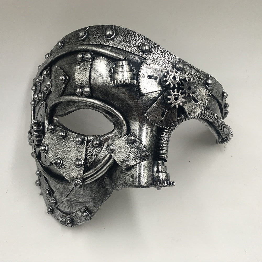 Steampunk Phantom Masquerade Half Face Mask - Go Steampunk