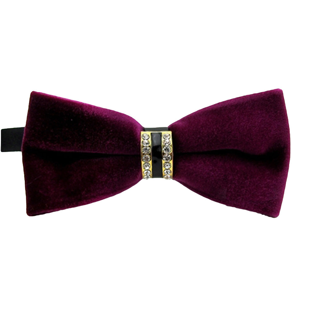 Luxury Velvet and Rhinestone Bow Tie