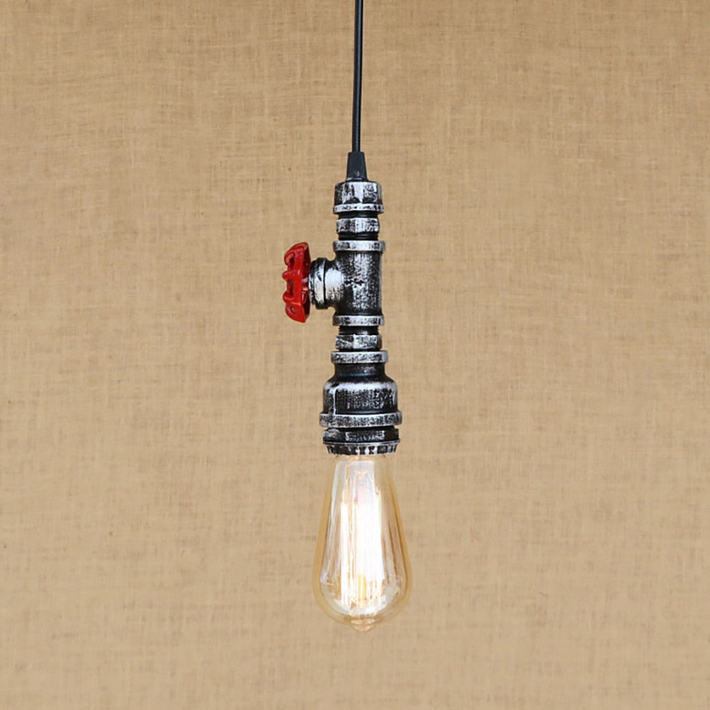 Steampunk Industrial Iron Water Pipe Pendant Lamp - Go Steampunk