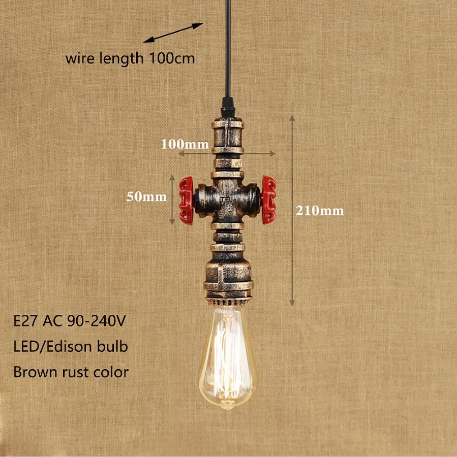 Steampunk Industrial Iron Water Pipe Pendant Lamp