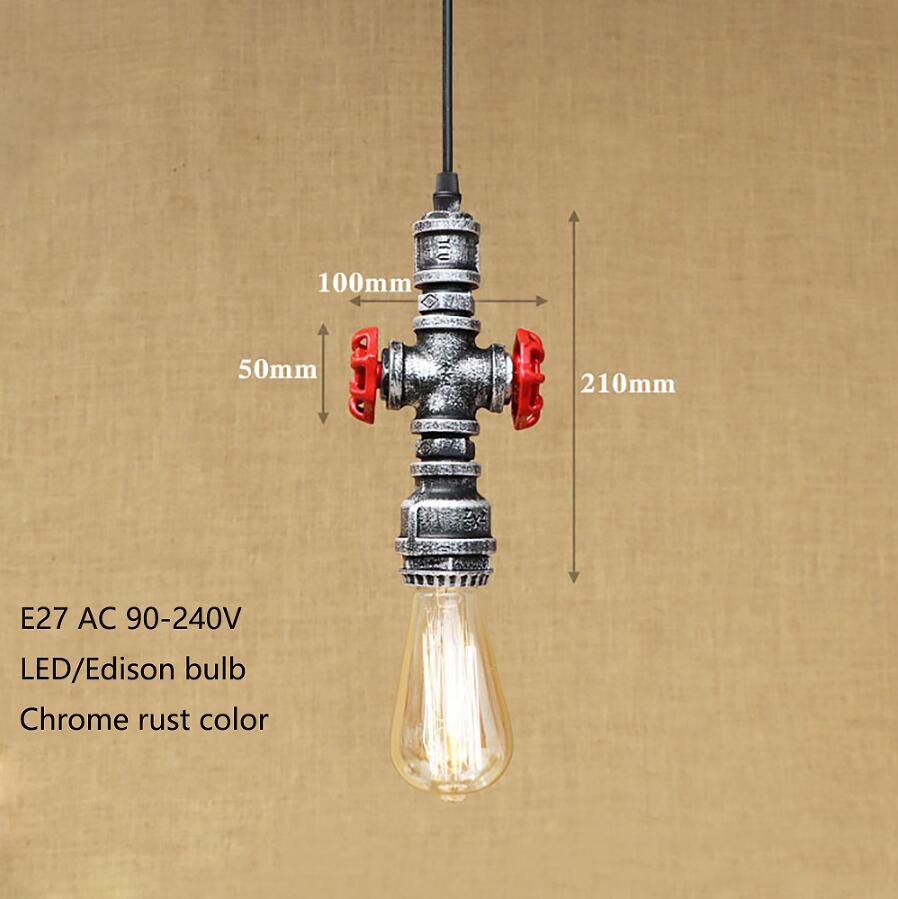 Steampunk Industrial Iron Water Pipe Pendant Lamp