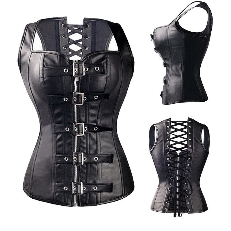 Black Buckles and Rings Corsets