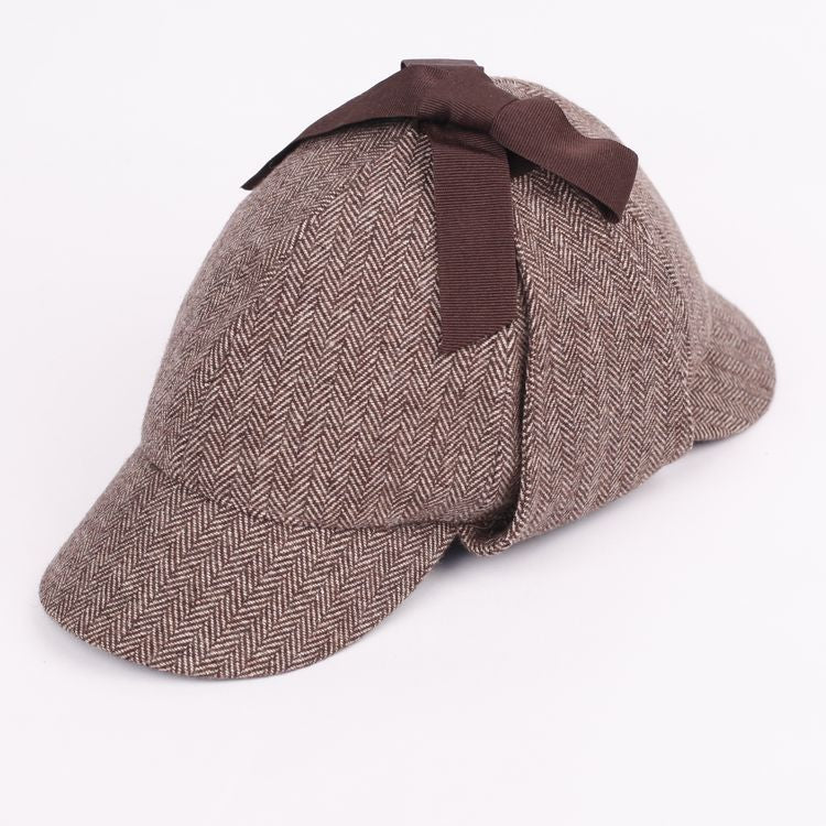 Winter Wool Tweed Deerstalker Sherlock Holmes Cap - Go Steampunk