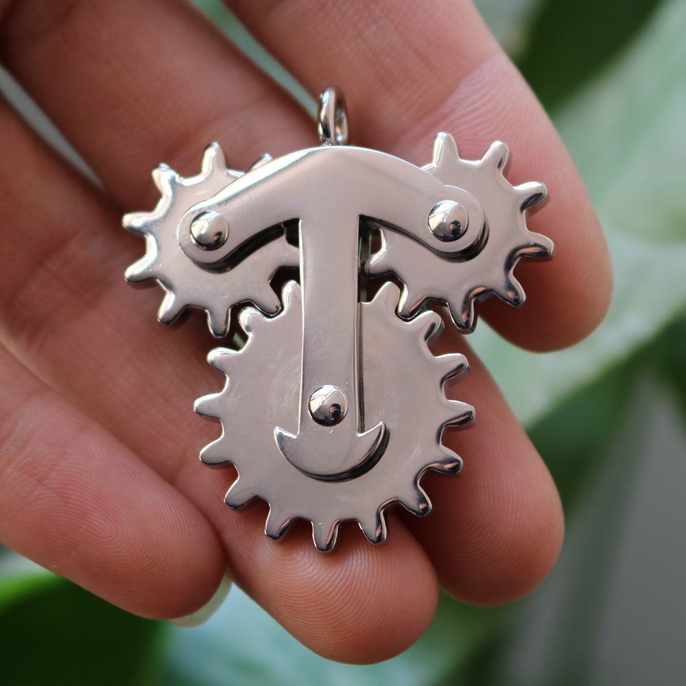 Stainless Steel Spinning Gear Pendant - Go Steampunk