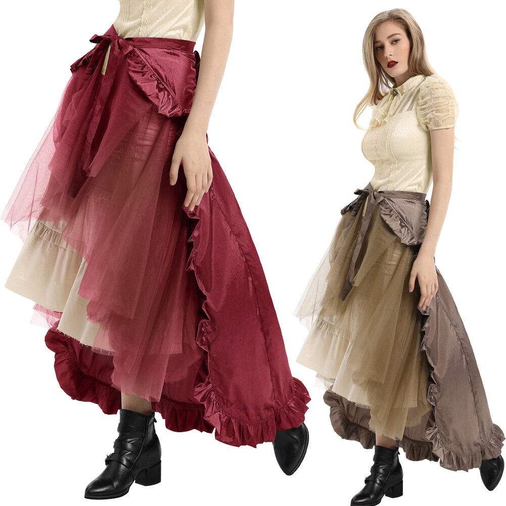 Steampunk Victorian Chartreuse Flounce Bustle Wrap (Can be worn as Cape also) - Go Steampunk