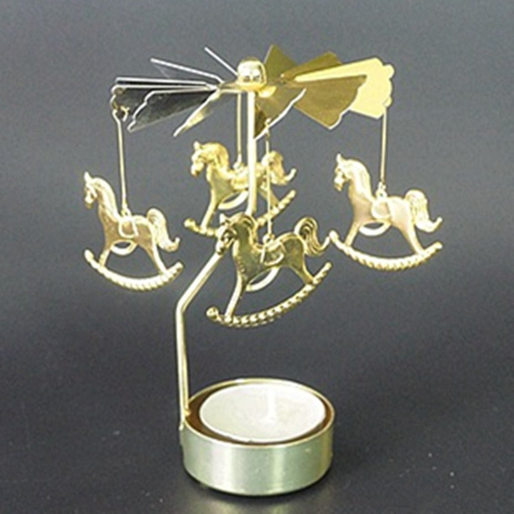 Christmas Deer and More Rotating Carrousel Tea Light Candle Holder