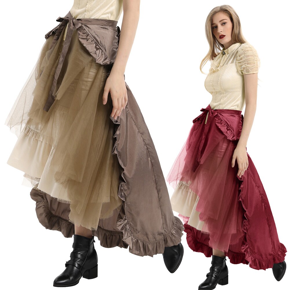 Steampunk Victorian Chartreuse Flounce Bustle Wrap (Can be worn as Cape also) - Go Steampunk