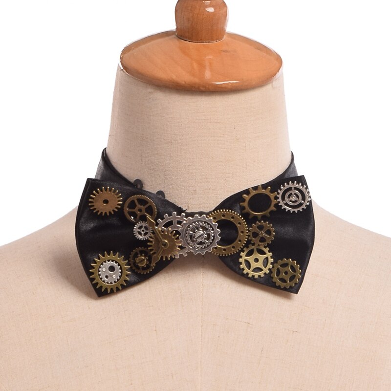 Unisex Steampunk Gear Pattern Vintage Style Bow Tie - Go Steampunk