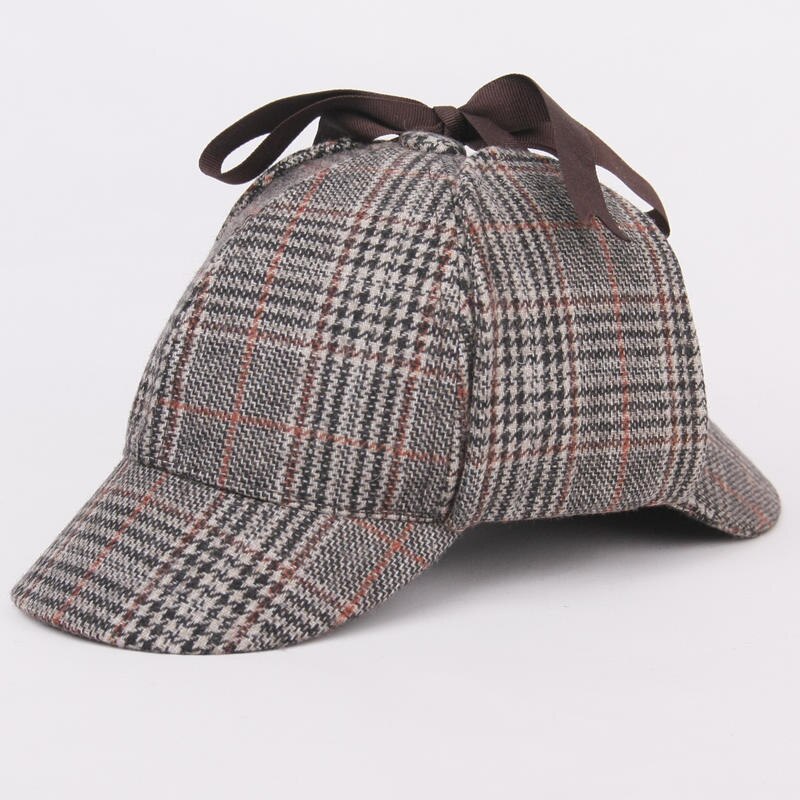 Winter Wool Tweed Deerstalker Sherlock Holmes Cap - Go Steampunk