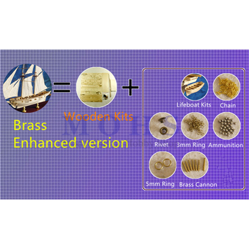 Brass and wood ship building kit