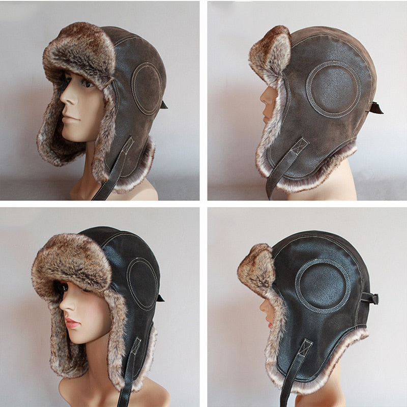 Winter Aviator Hat With Ear Flaps - Go Steampunk