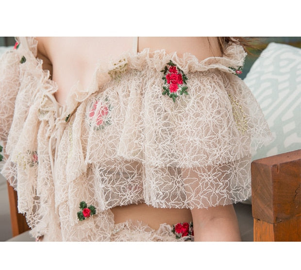 Roses and Lace Swimsuit - Go Steampunk