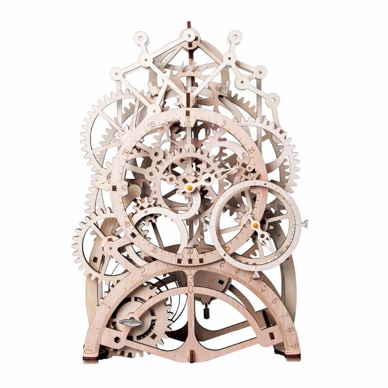 Wooden Gear Driven Pendulum Clock Model Kit Default Title - Go Steampunk