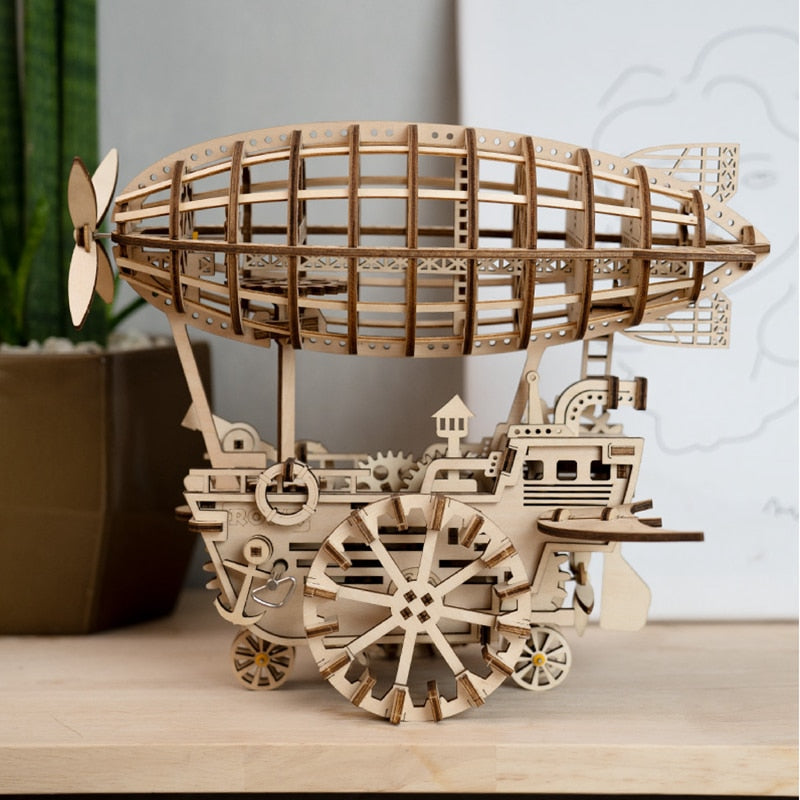 Wooden Gear Driven Pendulum Clock Model Kit - Go Steampunk