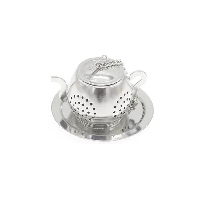 Fancy Teapot Shaped Tea Infuser with Chain