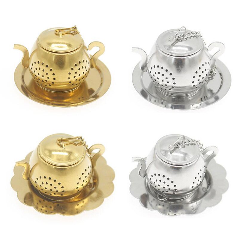 Fancy Teapot Shaped Tea Infuser with Chain - Go Steampunk