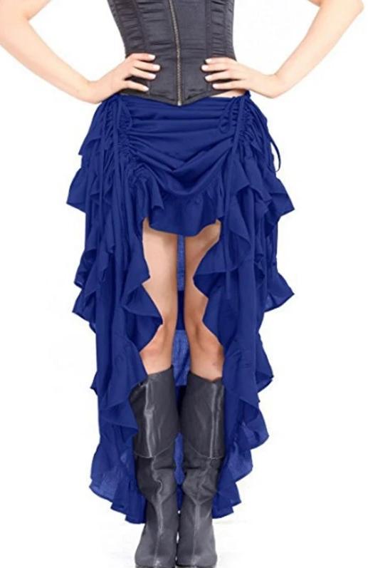 Adjustable Asymmetrical Ruffle Steampunk Skirt