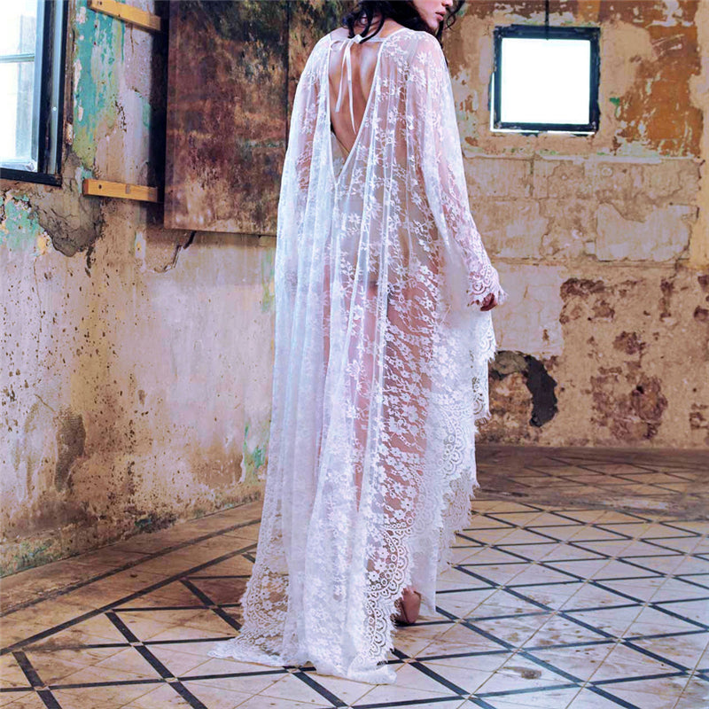 Lace Chiffon Long Dress Cover Up