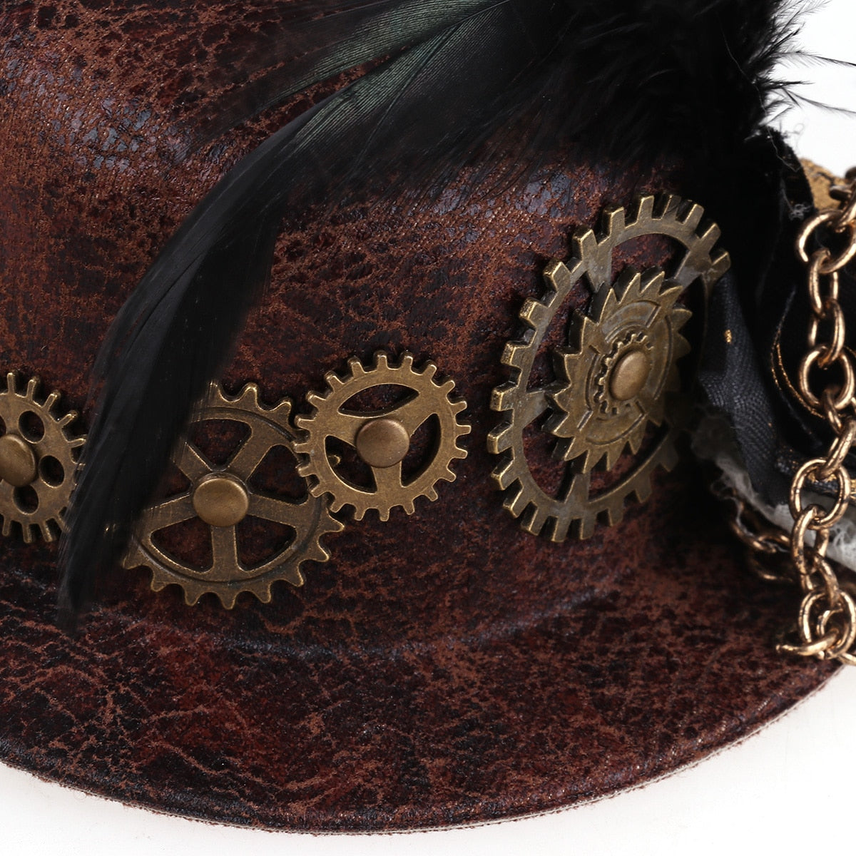 Steampunk Mini Top Hat Hair Clip (Brown One Size) - Go Steampunk