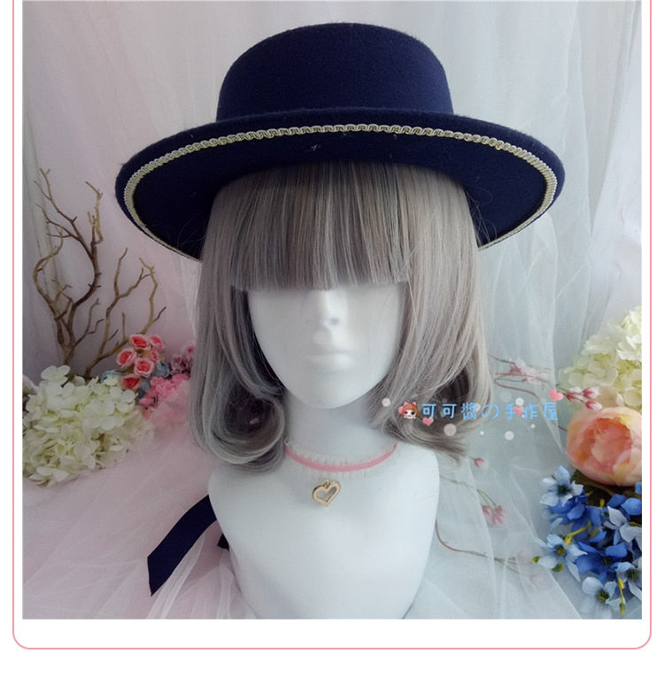 Flat Topped Wide Brimmed Wool Hat - Go Steampunk
