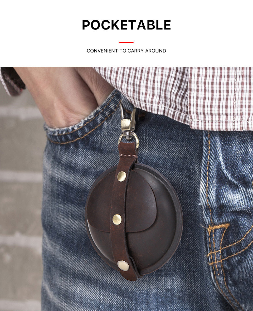 Genuine Leather Round Pocket Case - Go Steampunk