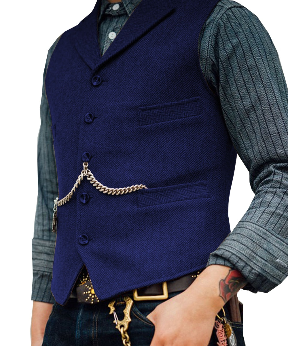 Tweed Slim Fit Gentleman's Waistcoat - Go Steampunk