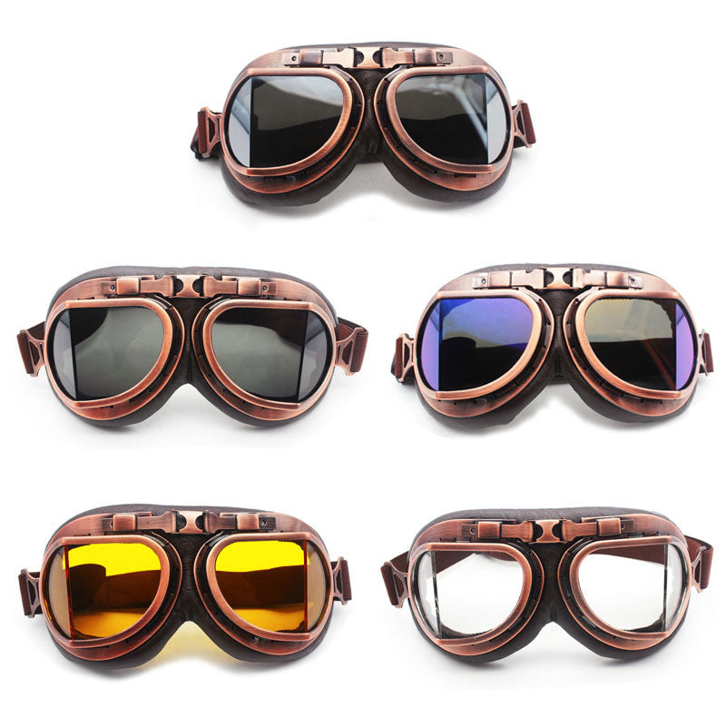 Retro Steampunk Copper Motorcycle Goggles - Go Steampunk