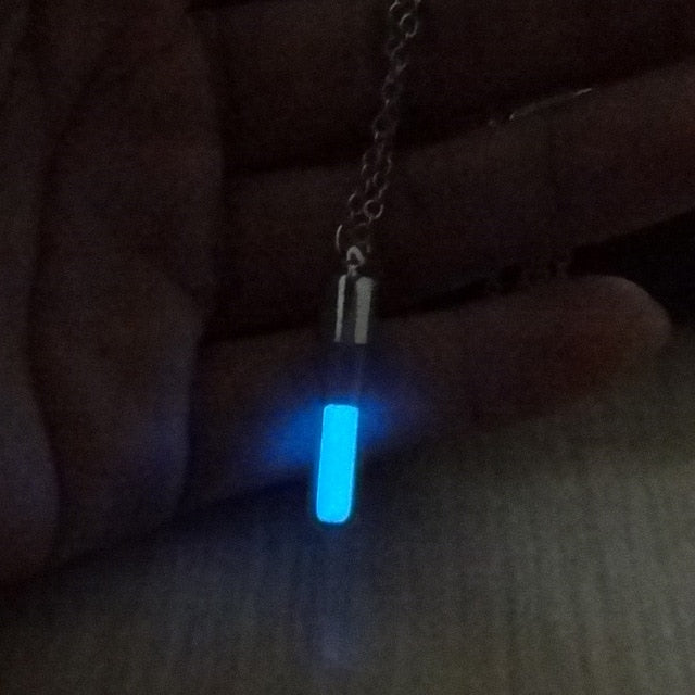 Glow in the Dark Hourglass Pendant Necklace