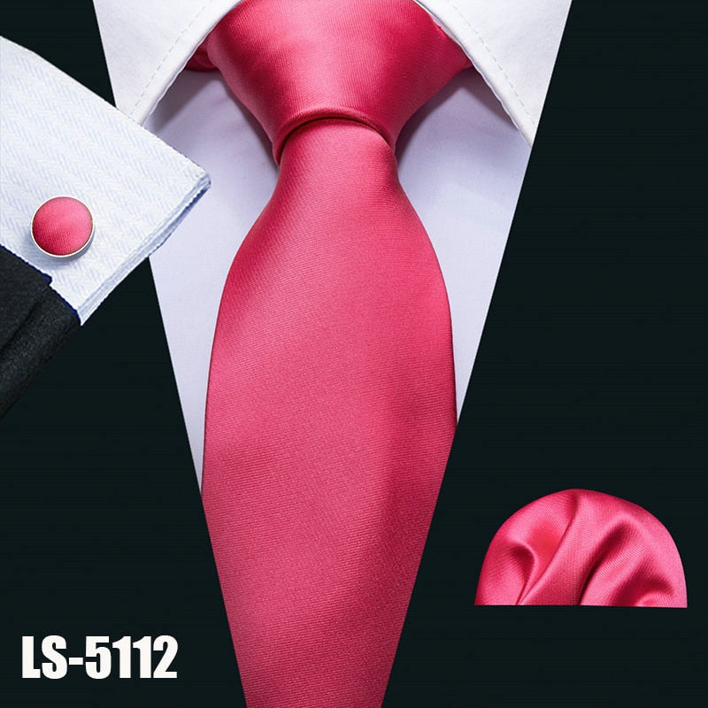 100% Silk Classic Tie, Hanky, and Cufflinks Set