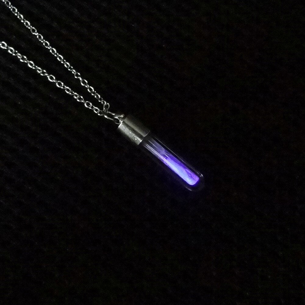 Glow In the Dark Hourglass Pendant Necklace - Go Steampunk