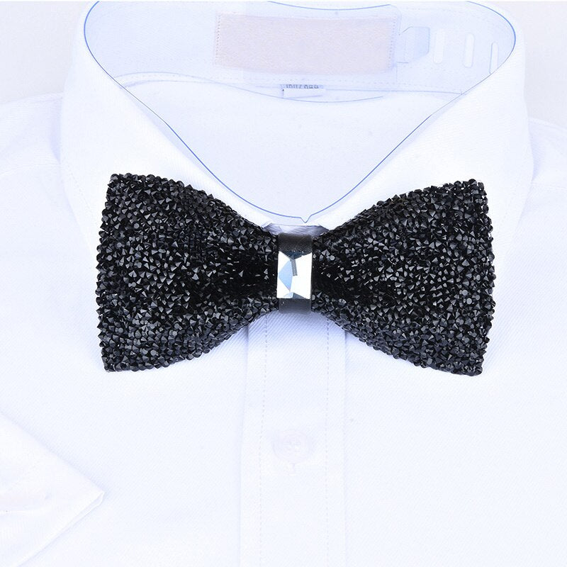 Luxury Crystal Tuxedo Bow Tie - Go Steampunk