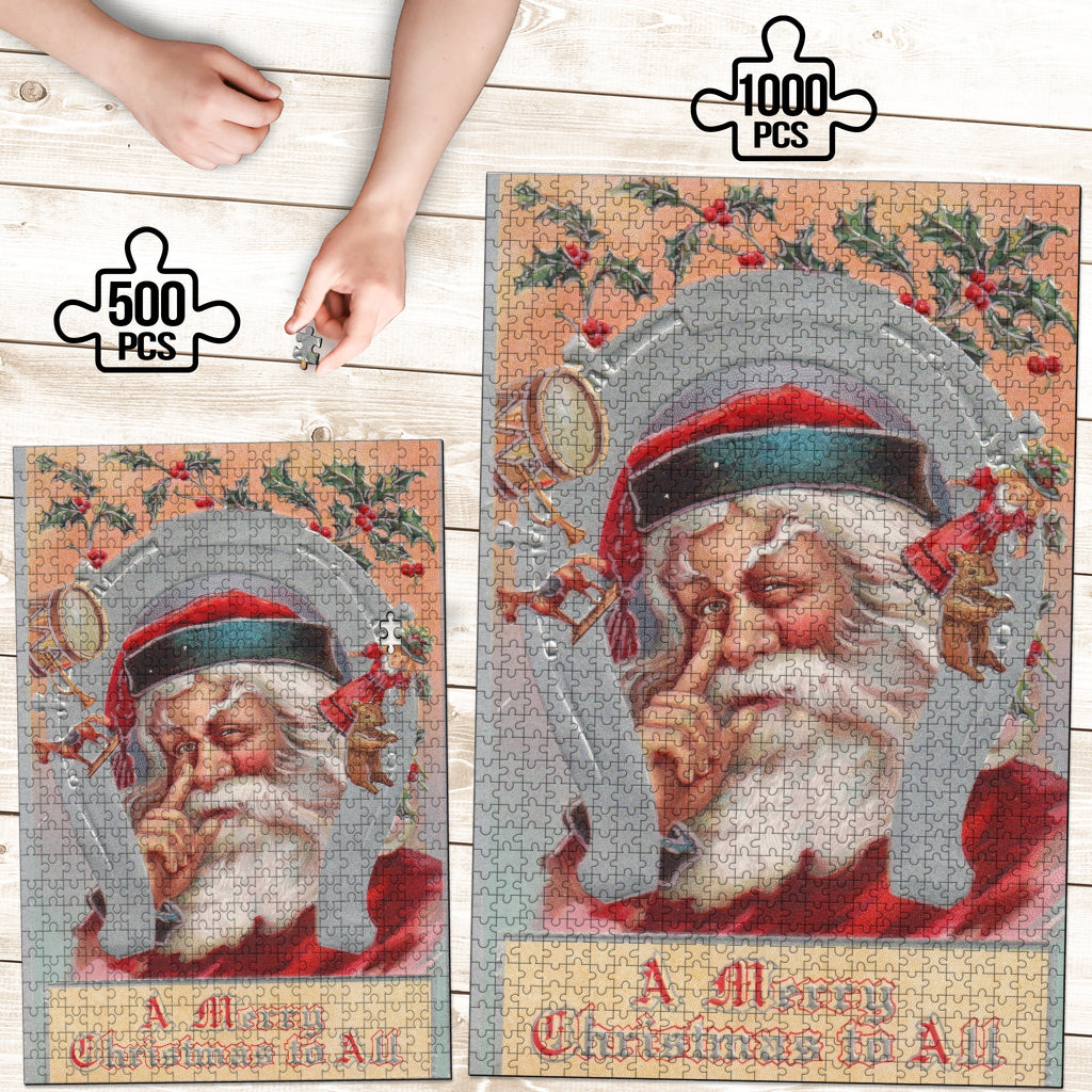 Merry Christmas To All Vintage Christmas Jigsaw Puzzle - Go Steampunk