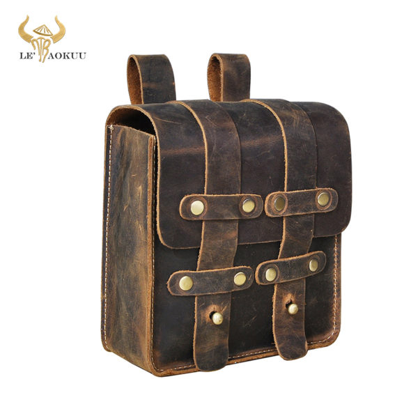 Thick Leather Luxury Vintage Travel Waist Bag For Storing Your Worldly Goods 1