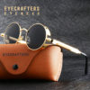 Retro Gothic Steampunk Polarized Sunglasses Vintage Round Mirrored Glasses 2