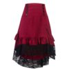 Steampunk Pleats High Low Ruffle Party Lolita Red Medieval Victorian Punk Skater Button Front|Skirts| 3