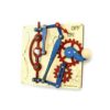 Single Lever Steampunk Switch Plate Blond with Red and Blue