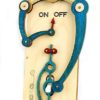 Single Toggle Curvy Curiosity Switch Plate Blond with Blue