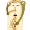 Single Toggle Curvy Curiosity Switch Plate Blond with Green
