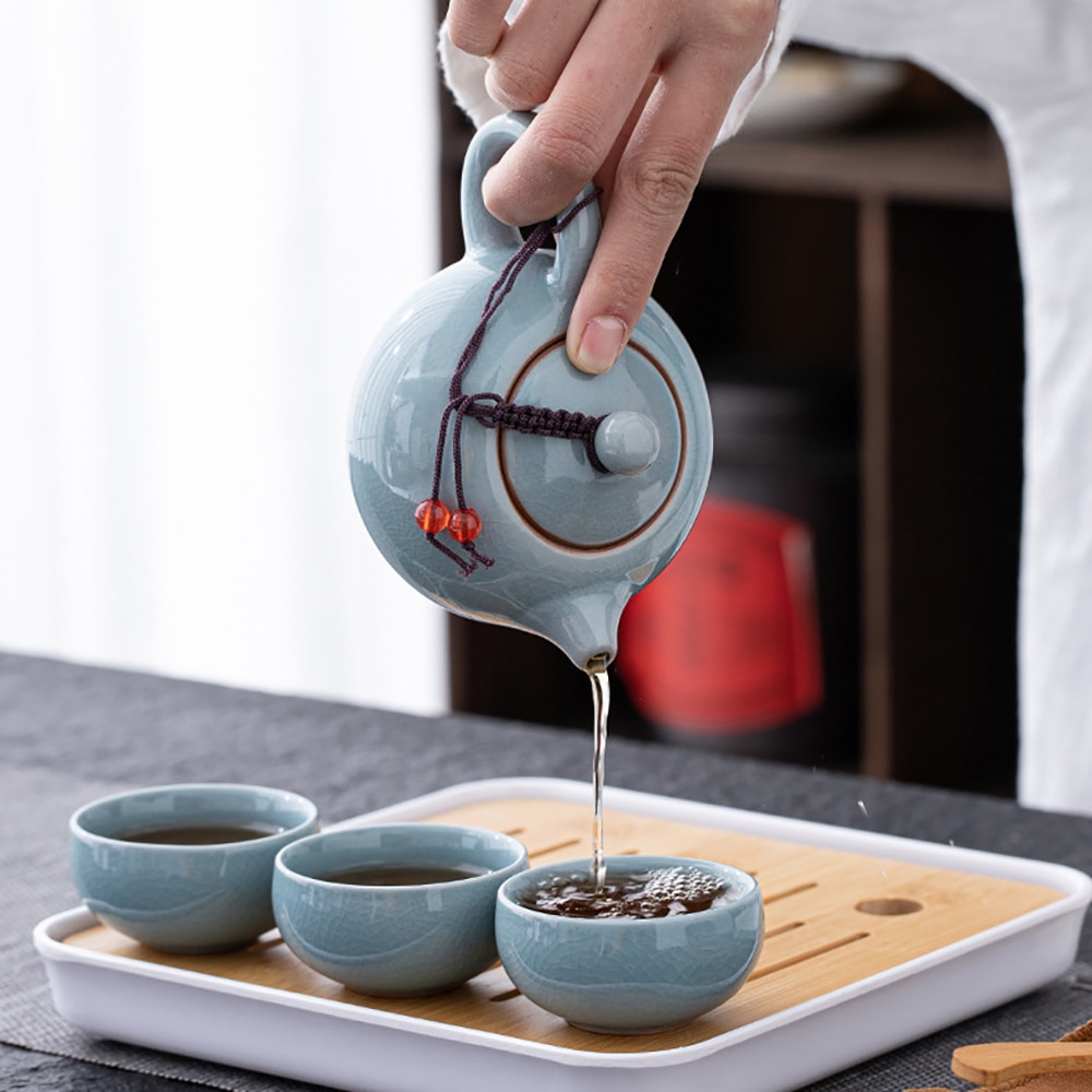 Krackle Ceramic Glaze Chinese Teapot 3